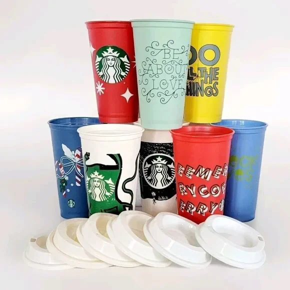 Starbucks | Dining | Starbucks Reusable 6oz Plastic Cups And Lids | Poshmark
